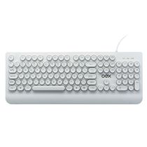 Teclado Com Fio Oex Pop In Tc401 - Teclas Redondas Com Apoio De Punho Branco