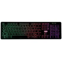 Teclado Com Fio Oex Rainbow Flat Tc303 - Led Colorido Preto