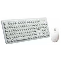 Teclado e Mouse Sem Fio OEX Pop Branco