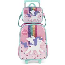 Kit Mochila Escolar Com Lancheira Rosa Pink Unicornio Up4You