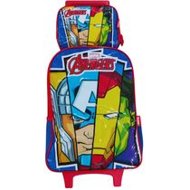 Kit Mochila Infantil Com Lancheira Vingadores Azul - Luxcel