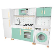 Cozinha Infantil Geladeira Fogão Forno Lavanderia MDF Verde