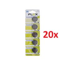 Caixa de 20 Blister 5 Unid. Bateria FX-CR2032 Lithium 3v Tipo Botão Flex - CR2032