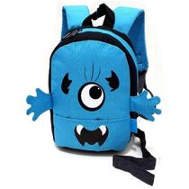 Mochila Pré Escolar Monstrinho 26cm Com Alça Guia - Denlex