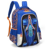 Mochila de Costas Luxcel Hotwheels Laranja e Azul