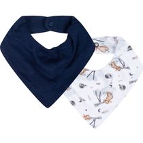 Kit Com 2 Babadores Bebê Bandana Lunar Azul Marinho -Hug