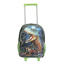 Mochila Escolar com Rodinhas Dinossauro T-Rex 23 Litros