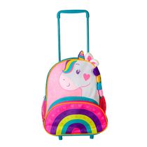 Mochila Infantil com Rodinha e Alças Tema Unicórnio Rosa