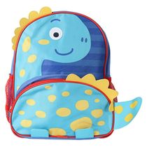 Mochila Escolar Dinossauro Azul Alças Reforçadas com Bolsos