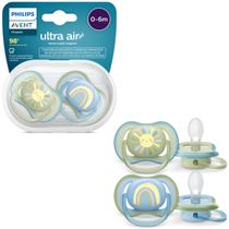 CHUPETA ULTRA AIR SOL E ARCO IRIS AZUL 0-6M - PHILIPS AVENT