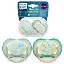 CHUPETA ULTRA AIR NOTURNA DUPLA ESTRELA 0-6M - PHILIPS AVENT