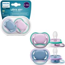 CHUPETA ULTRA AIR DUPLA LISA AZUL E ROSA 6-18M PHILIPS AVENT