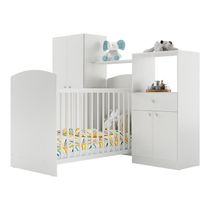 Quarto Infantil Completo Com Berço E Armários Gominha Multimóveis Bb2869 Branco