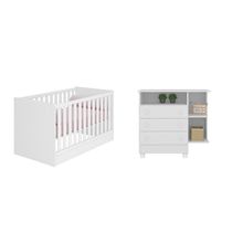 Quarto Infantil Berço Mini Cama Americano Branco - Qmovi