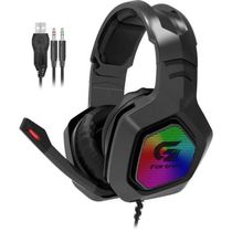 Headset Gamer Fortrek Black Hawk P2 + Usb Rgb Preto