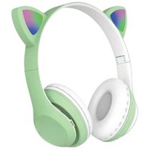 Fone Bluetooth Orelha De Gato Led Colorido (VERDE)