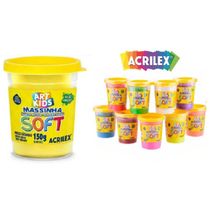 Massa de Modelar Soft Acrilex Amarelo Limão 150g