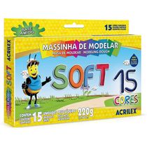 MASSA DE MODELAR SOFT 15 CORES 220G ACRILEX