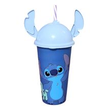 Copo Lilo Stitch Infantil com Orelhas e canudo 500ml Original Plasútil