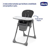 Cadeira de Alimentação Chicco Alta 6m -18kg Polly Preta - 6079756950610 6079756950610