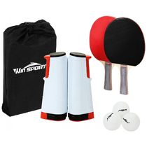 SPORTS Kit de Ping Pong com Mesa Portátil 2 Raquetes 3 Bolas