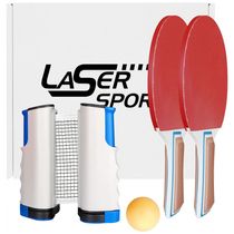 Laser Sports Kit de Ping Pong com Mesa Portátil 2 Raquetes 1