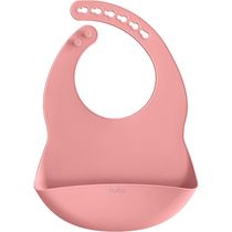 Babador Silicone Com Pega-Migalhas Rosa - Buba Rosa