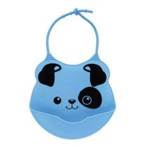 Babador Silicone Pega Migalha Cachorro Azul Buba