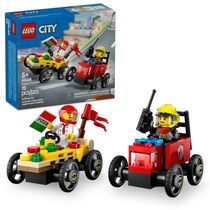 LEGO - City Great Vehicles - Pack de Carros de Corrida Pizza vs. Caminhão dos Bombeiros - 60458