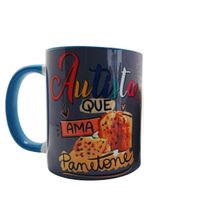 Caneca Especial Azul Autista que ama Panetone + chaveiro