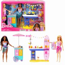 Boneca Barbie Calçadão da Praia Playset 38Pçs 3+ HNK99Mattel