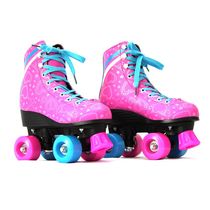 PATINS INFANTIL ROLLER 4 RODAS FEMININO LUNA ROSA MC84280 TAM 36