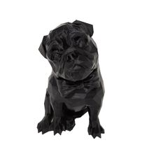 Pug Cachorro Impressão 3D Objeto Decorativo Preto Decoração