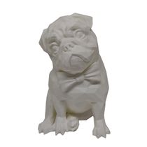 Pug Cachorro Impressão 3D Objeto Decorativo BrancoDecoração