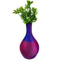 Vaso Jarro Espiral 22 cm Decoração Sala Bicolor Vermelho e Azul