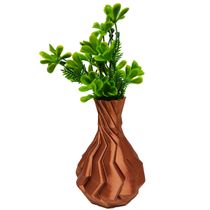 Vaso Jarro 3D Torcido Plantas Decorativo 15 cm Cobre