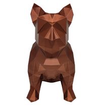 Bulldog Francês 3D Cachorro 18cm Estátua Decorativo Cor Bronze