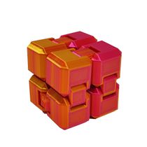 Fidget Cubo Infinito Laranja e Amarelo Anti Estresse Cube Infinity 3D Bicolor