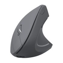 Mouse sem Fio Recarregavel 2.4 GHZ Vertical Ergonomico Ortopedico Power FIT 1600 DPI Cinza USB - PM300