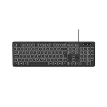 Teclado com Fio LIGHT 3 Níveis e LED Ajustável Teclas Silenciosas e Conexao USB - Preto - TC268