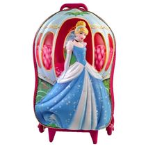 Mochila Mala Infantil Rodinha Cinderela Carruagem 3D