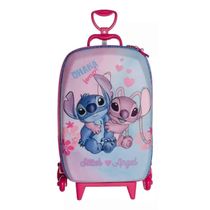 Mochila Com Rodinha Stitch E Angel