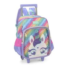 Mochila de Rodinhas Com Alça Luxcel Up4You Unicórnio Lilás