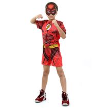 Fantasia Infantil - The Flash Curto com Musculatura  Liga da Justiça - Tamanho M (6 a 8 anos) - 16031 - Sulamericana
