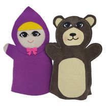 Fantoche - Feltro - Menina e o Urso - Kits e Gifts