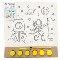 Kit Pintura Tela 25x30 cm - Astronauta - Kits for Kids
