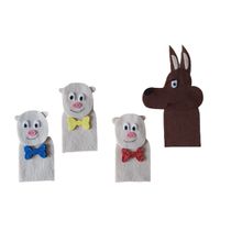 Dedoches de Feltro - Porquinhos - 4 Personagens - Multicolorido - Kits e Gifts