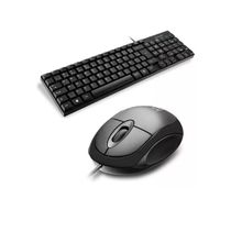 Kit Teclado E Mouse Com Fio Usb Multilaser Cf50 Preto Preto