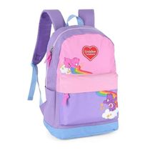 Mochila Escolar De Costas Ursinhos Carinhosos Lilás - Luxcel
