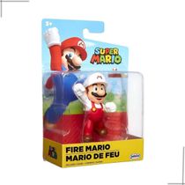 Super Mario - Boneco 2.5 Pol Colecionável - Mario De Fogo